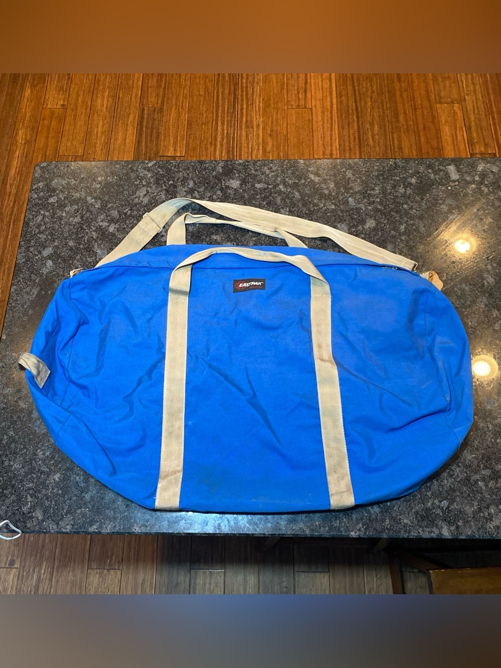 Eastpak Large Canvas Duffle Bag - USA Made Vintage 1980s Blue